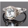 Image 3 : ANTIQUE AQUAMARINE 14K WHITE GOLD LADIES RING