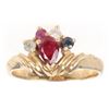 Image 1 : 10K YELLOW GOLD MULTI-GEMSTONE LADIES RING