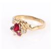 Image 4 : 10K YELLOW GOLD MULTI-GEMSTONE LADIES RING