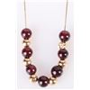 Image 1 : 14K  NECKLACE WITH GOLD & BURGUNDY SLIDING BEADS