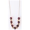 Image 2 : 14K  NECKLACE WITH GOLD & BURGUNDY SLIDING BEADS