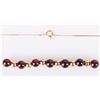 Image 3 : 14K  NECKLACE WITH GOLD & BURGUNDY SLIDING BEADS