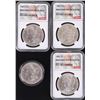 Image 1 : ASSORTED BU MORGAN SILVER DOLLARS - (4)