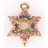 Image 1 : 14K YELLOW GOLD RUBY SAPPHIRE STAR PENDANT