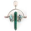 Image 1 : NAVAJO STERLING  TURQUOISE &  MALACHITE PENDANT