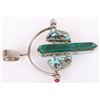 Image 3 : NAVAJO STERLING  TURQUOISE &  MALACHITE PENDANT