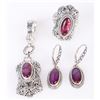 Image 1 : SARDA DESIGNER STERLING SILVER PINK JEWELRY SET