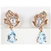 Image 1 : 14K YELLOW GOLD TOPAZ DIAMOND LADIES EARRINGS