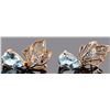 Image 2 : 14K YELLOW GOLD TOPAZ DIAMOND LADIES EARRINGS