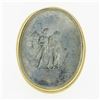 Image 4 : Vintage 14k Gold Large Oval Bezel Metal Cameo Man Woman Twisted Wire Frame Ring