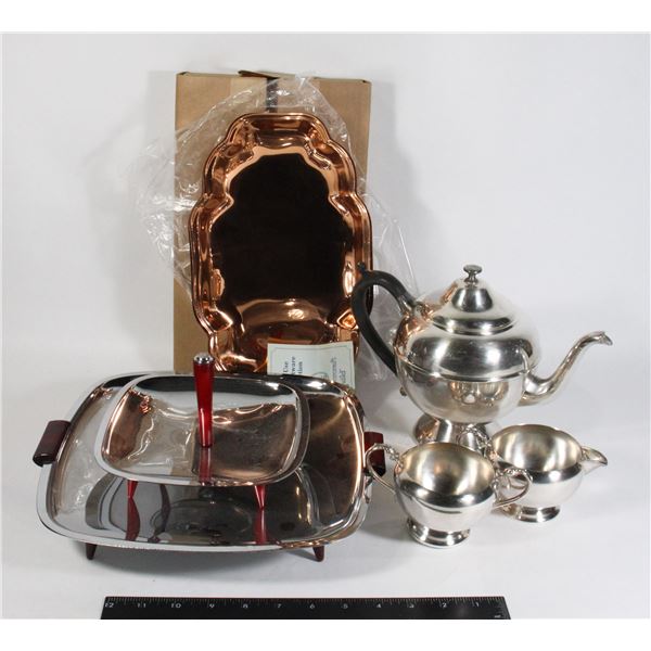 LOT OF SILVERPLATE ITEMS ETC