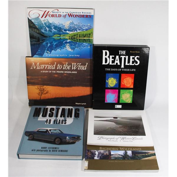 BOOK LOT INCLUDING 4 WESTERN CANADA BOOKS, MUSTANG