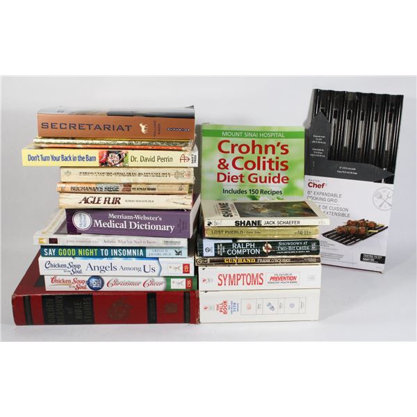 LOT OF 20 MIXED BOOKS AND A NEW MASTER CHEF