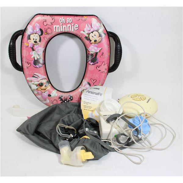 FLAT OF BABY ITEMS INCLUDING HOOKS, BREAST