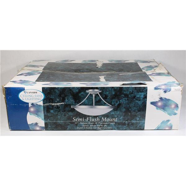 OPEN BOX SEMI-FLUSH MOUNT 15" LIGHT FIXTURE