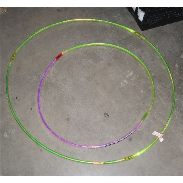 2 LIGHT UP CHILDRENS HULA HOOPS