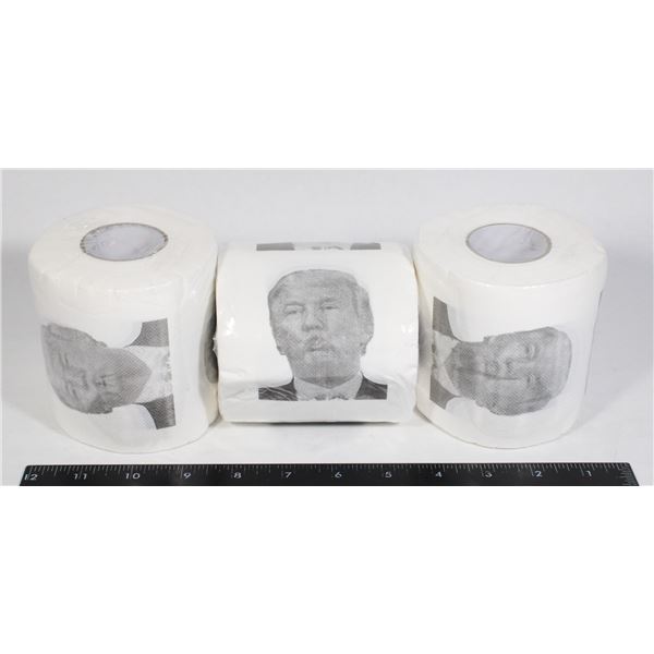 3 NEW ROLLS OF KISS MY BUTT TRUMP JOKE TOILET