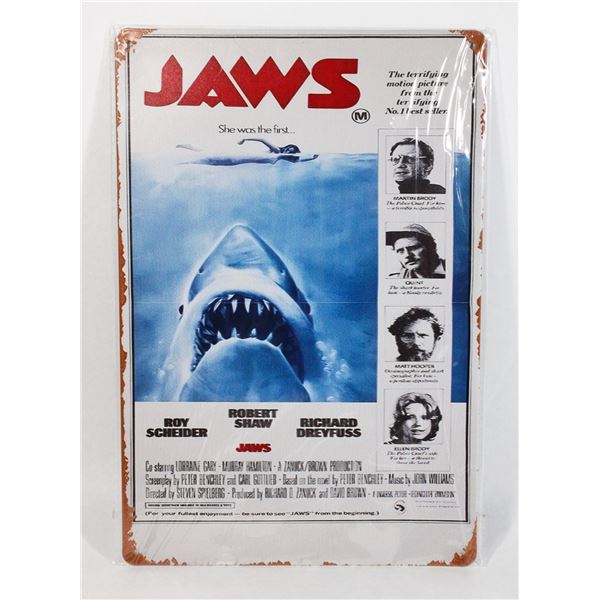 NEW REPLICA JAWS MOVIE POSTER METAL SIGN
