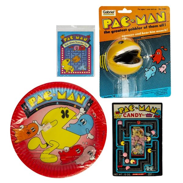 A Collection of Early Pac-Man Merchandise.