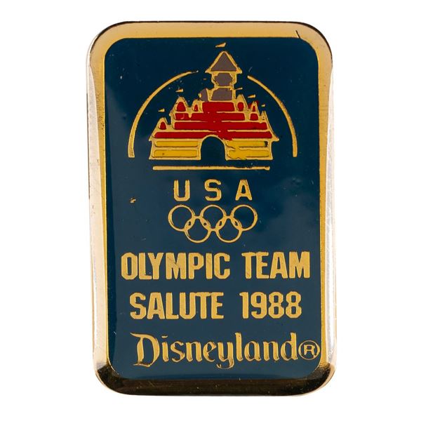 A Disneyland Logo Olympic Salute Pin.