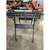 Image 2 : FOLDING WORKBENCH WITH ELECTRIC HEDGE TRIMMER, BIKE PUMP AND HAND RAKE