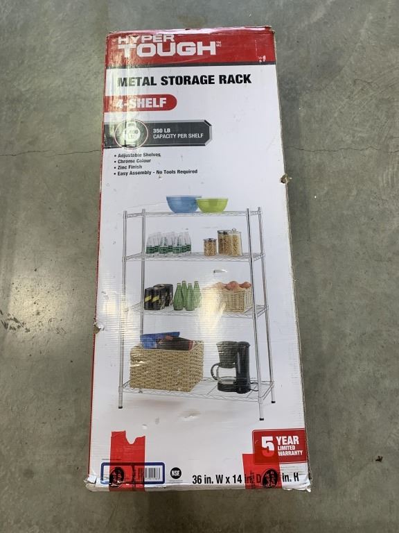 4 SHELF METAL STORAGE RACK