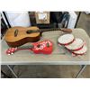 Image 1 : ACOUSTIC GUITAR WITH UKELELE AND TAMBORINES
