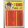 Image 1 : 1969 O-PEE-CHEE 1st SERIES CHECKLIST