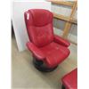 Image 2 : Leather/Leather-Style Swivel Chair with Ottoman 