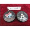 Image 1 : 2 Autographed Winipeg Jets Pucks: Thomas Milic and Marco 
