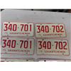 Image 2 : 6 Saskatchewan License Plates 1975 