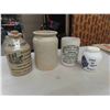 Image 8 : 10 Milk Glass Spice Jars with Rack, Red Wing Beater Jar &