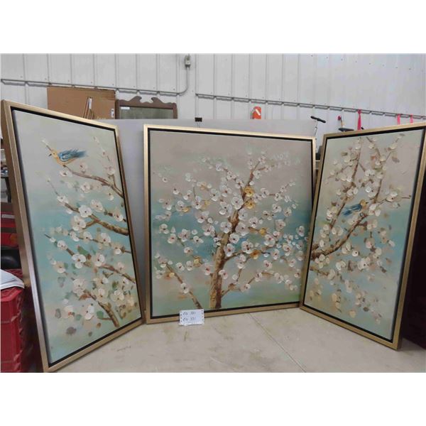 3 Oil Paintings (2) 18'' x 34'' , (1) 34'' x 34'' 