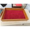 Image 2 : 2 Oak Show Cases : 22'' x 38'' x 4'' Deep Missing Glass, 23'' x 17'' x 2'' 