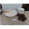 Image 1 : Enamelware Basin, Dipper, Pot with Lid. 