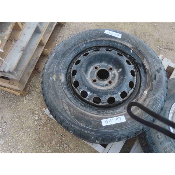 3 Tires & 4 Bolt Rims 185/65/R14 Winter 