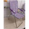 Image 2 : 2 Vintage Folding Purple Lawn Chairs 