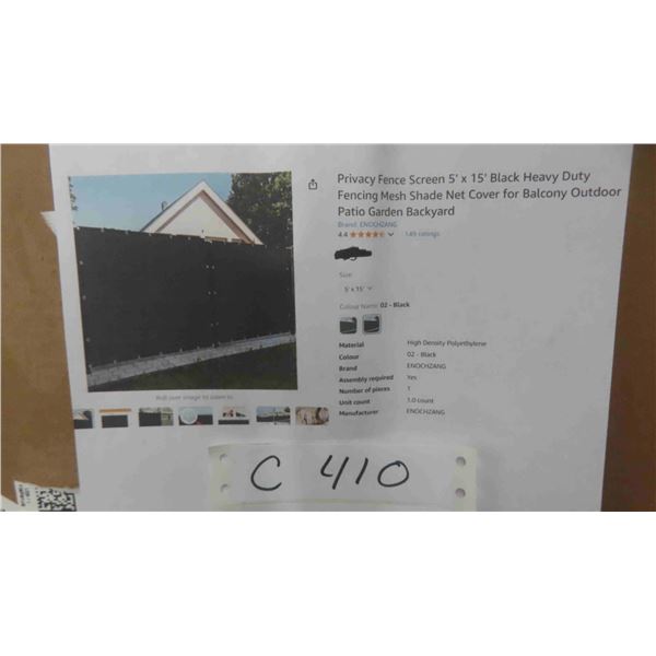 Privacy Fence Screen 5' x 15' Black Heavy Duty 