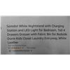 Image 2 : Somdot White Nightstand with Charging Station and LED Light for