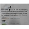 Image 2 : BBTEQEKN 10 Pack 46 inch Clear Wedding Umbrellas, Large Canopy