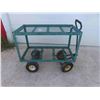 Image 1 : 2 Tier 4 Wheel Garden/Yard Cart 32'' x 38'' x 20'' 