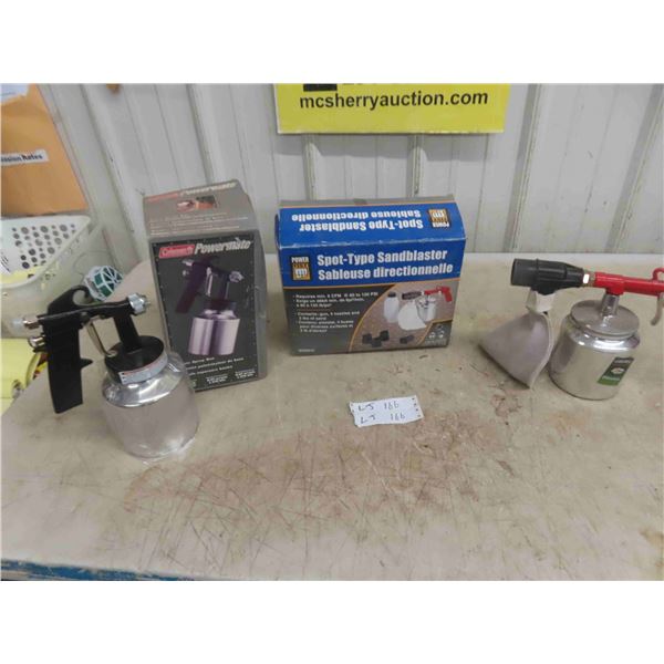 Air Paint Sprayer, Coleman + Powerfist Sand Blaster (Both 