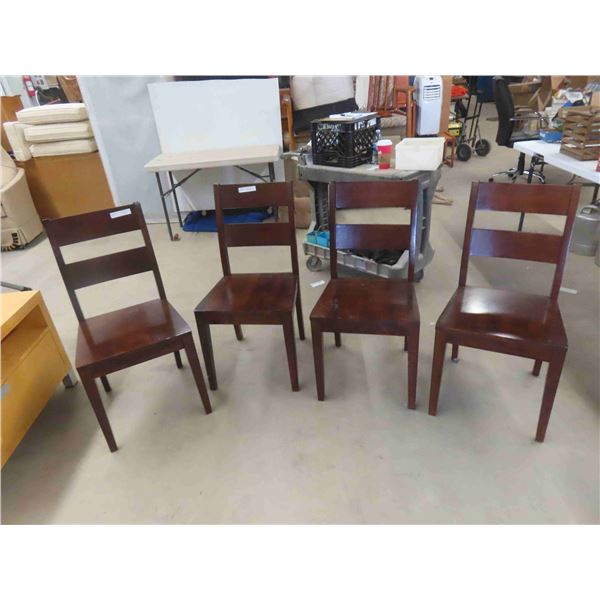 4 Modern Matching Kitchen Chairs Wood 