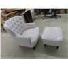 Image 1 : Living Room Button Back Chair & Ottoman 