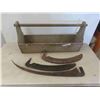 Image 1 : 3 Scythe Blades, Wood Carpentry Tool Box 