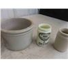 Image 2 : 3 Stoneware 1/2 Gallon ,Wicker Baskets