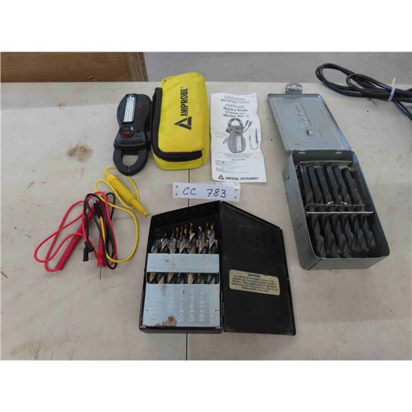 2 Sets of Drill Bits & Amprobe Tester 