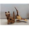 Image 2 : 9 Carved Figures: Racoon, Totem Poles, Plaque, Tallest 11'' 
