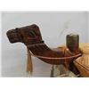 Image 2 : Vintage Camel Saddle with Decorative Padded Leather 