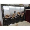 Image 1 : 4pce Decorative Panel Featuring Red Crown Cranes 36'' x 